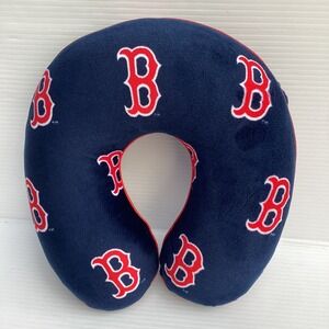 Boston Red Sox MLB Memory Foam Neck Relaxation Pillow Home Travel Navy Red White